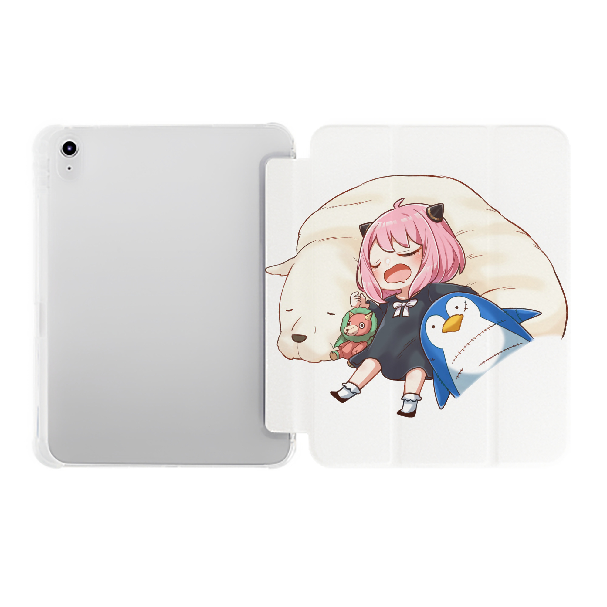 （画像用） SPY×FAMILY间谍家家酒 IPad ケース ペン収納付き 三つ折りスタンド PUレザー×シリコン 対応機種9.5/10.5/10.9インチ